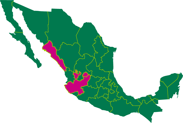 Mapa de presencia 2box en México